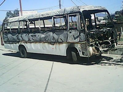 College bus set on fire